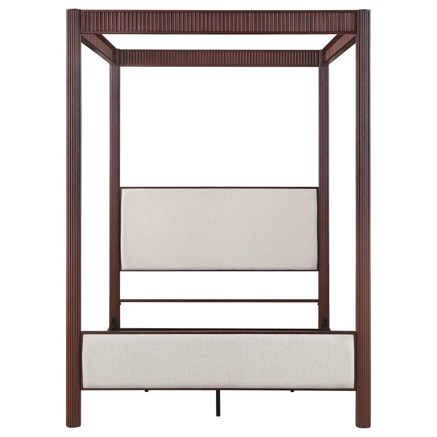Zimmerlee 89-inch Metal Eastern King Canopy Bed Rust Brown-3