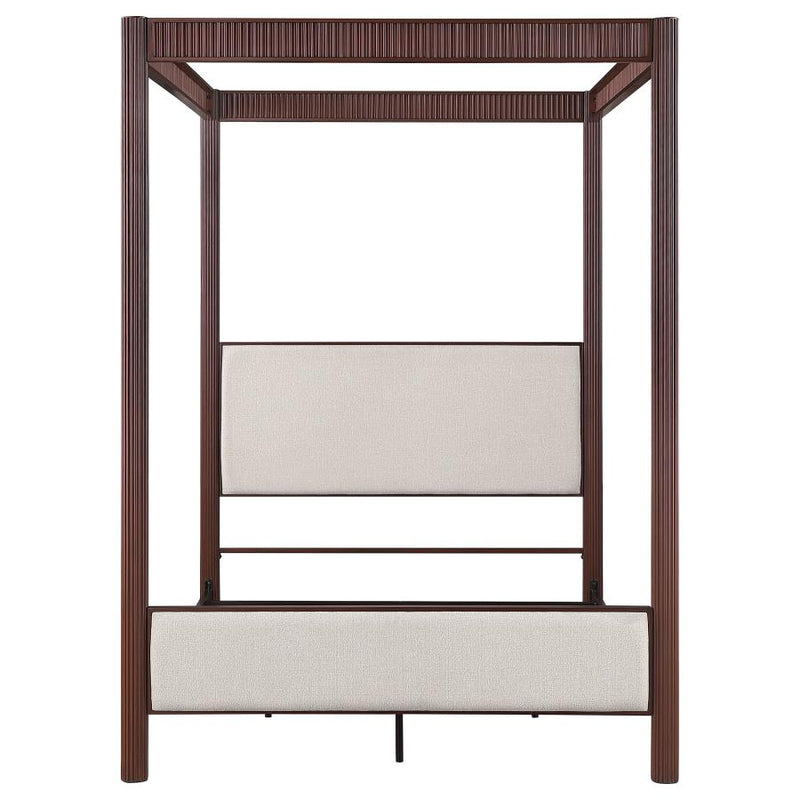 Zimmerlee 89-inch Metal Eastern King Canopy Bed Rust Brown-zoom-