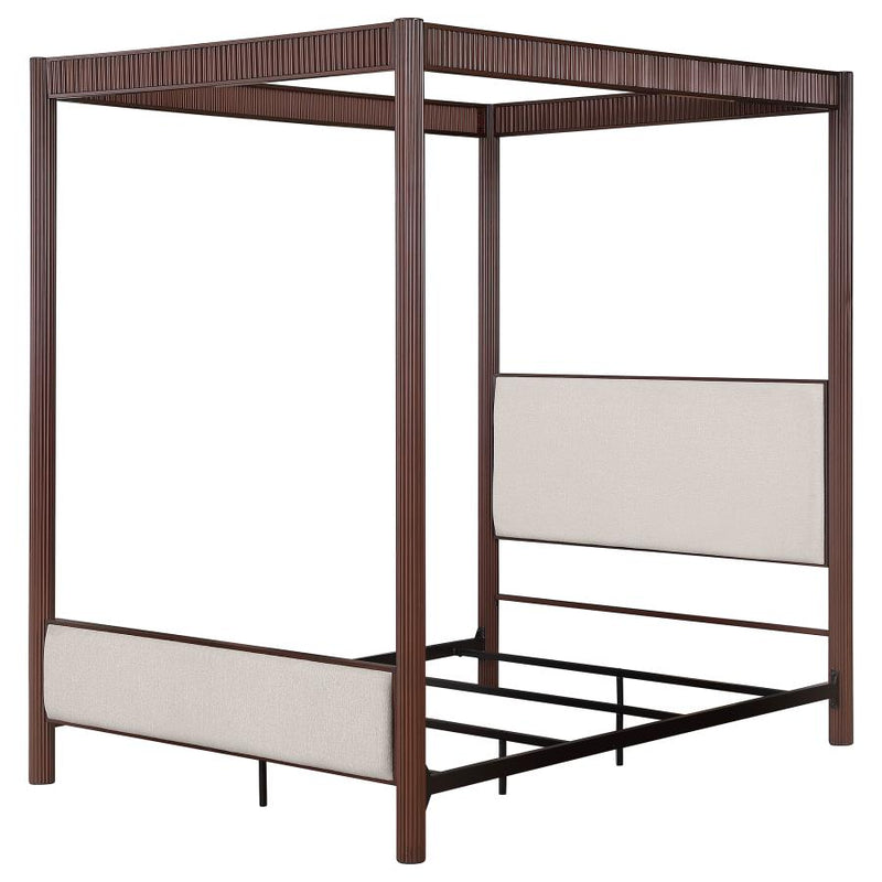 Zimmerlee 89-inch Metal Eastern King Canopy Bed Rust Brown-zoom-