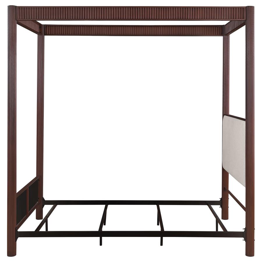Zimmerlee 89-inch Metal Eastern King Canopy Bed Rust Brown-zoom-5