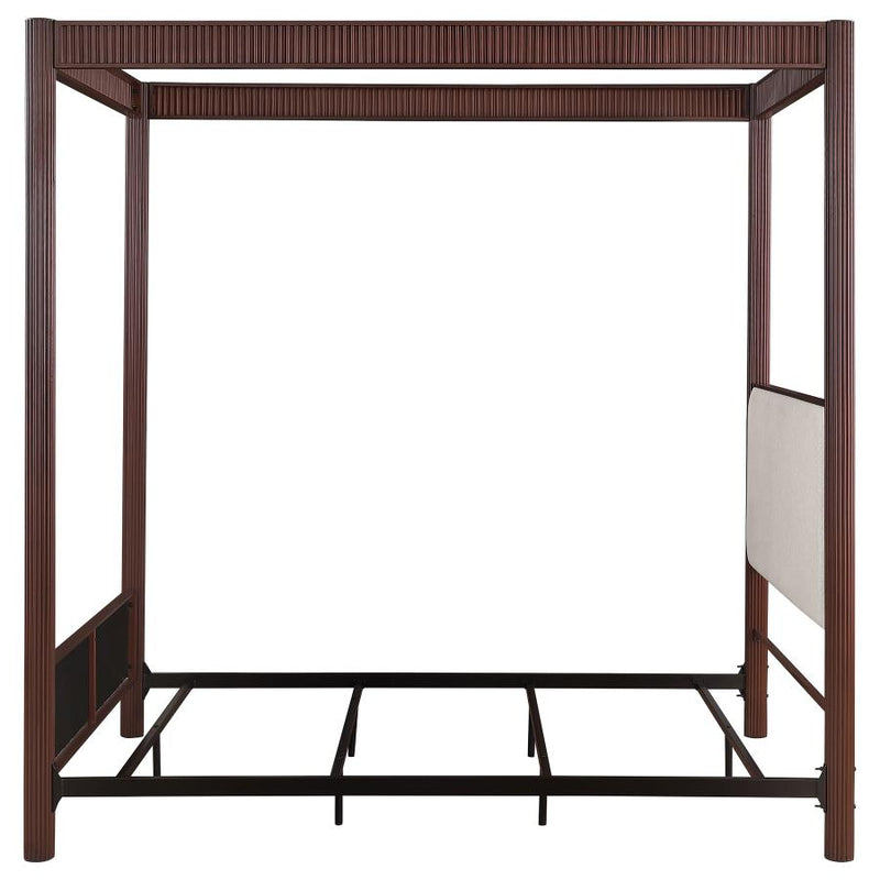 Zimmerlee 89-inch Metal Eastern King Canopy Bed Rust Brown-zoom-