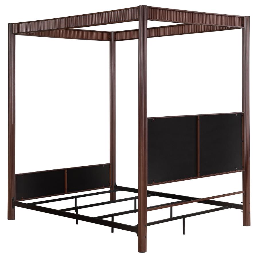 Zimmerlee 89-inch Metal Eastern King Canopy Bed Rust Brown-6