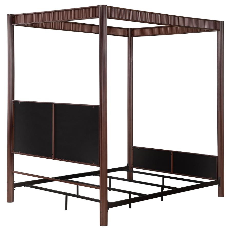 Zimmerlee 89-inch Metal Eastern King Canopy Bed Rust Brown-zoom-7