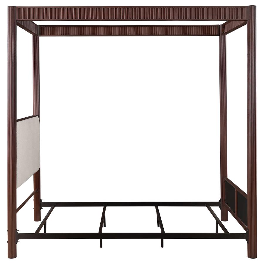 Zimmerlee 89-inch Metal Eastern King Canopy Bed Rust Brown-8