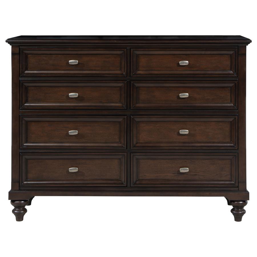 Devon 4-piece Full Bedroom Set Wine Red and Dark Oak-9