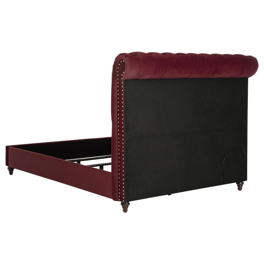 Devon 5-piece Queen Bedroom Set Wine Red and Dark Oak-zoom-4
