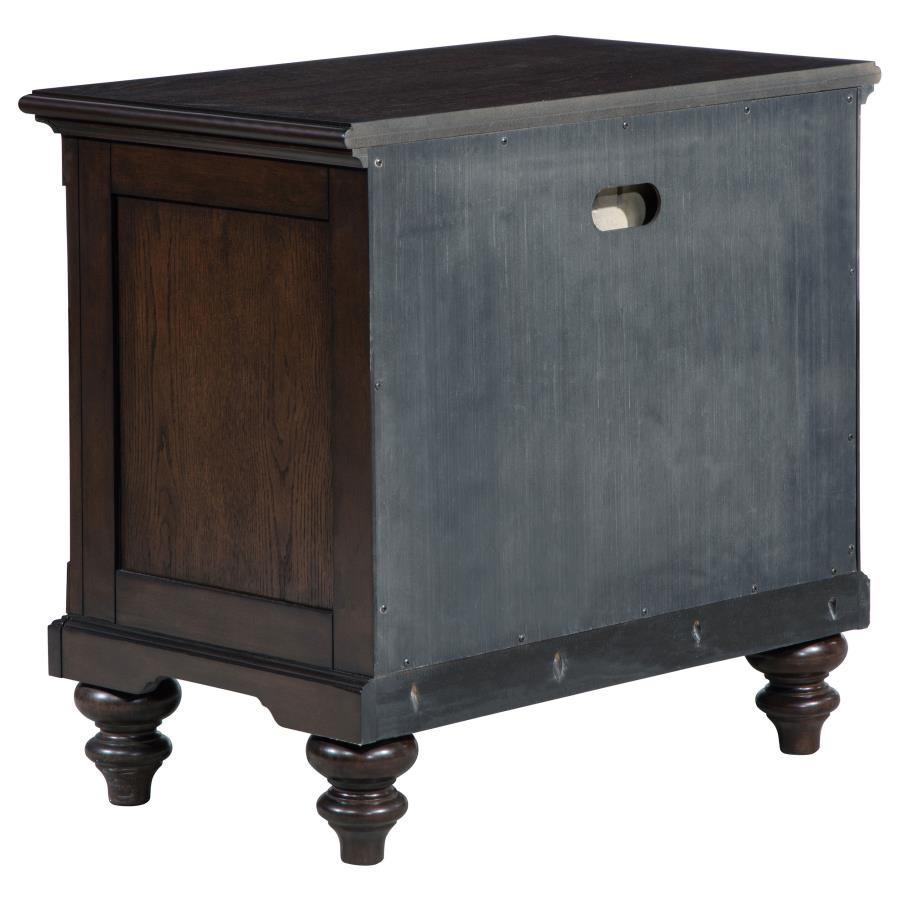 Devon 5-piece Queen Bedroom Set Wine Red and Dark Oak-6
