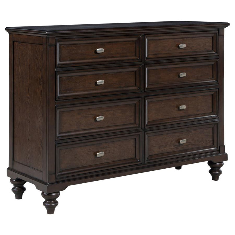 Devon 5-piece Queen Bedroom Set Wine Red and Dark Oak-zoom-