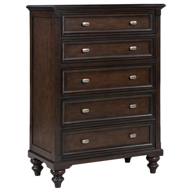 Devon 5-piece Queen Bedroom Set Wine Red and Dark Oak-zoom-