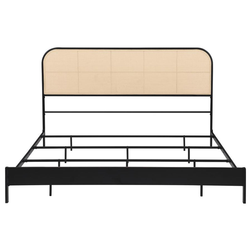 Amherst Radio Weave Rattan Metal Eastern King Bed Black-zoom-