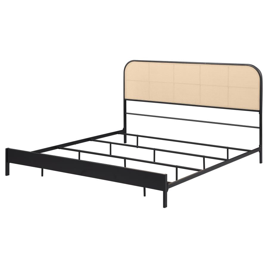Amherst Radio Weave Rattan Metal Eastern King Bed Black-zoom-4
