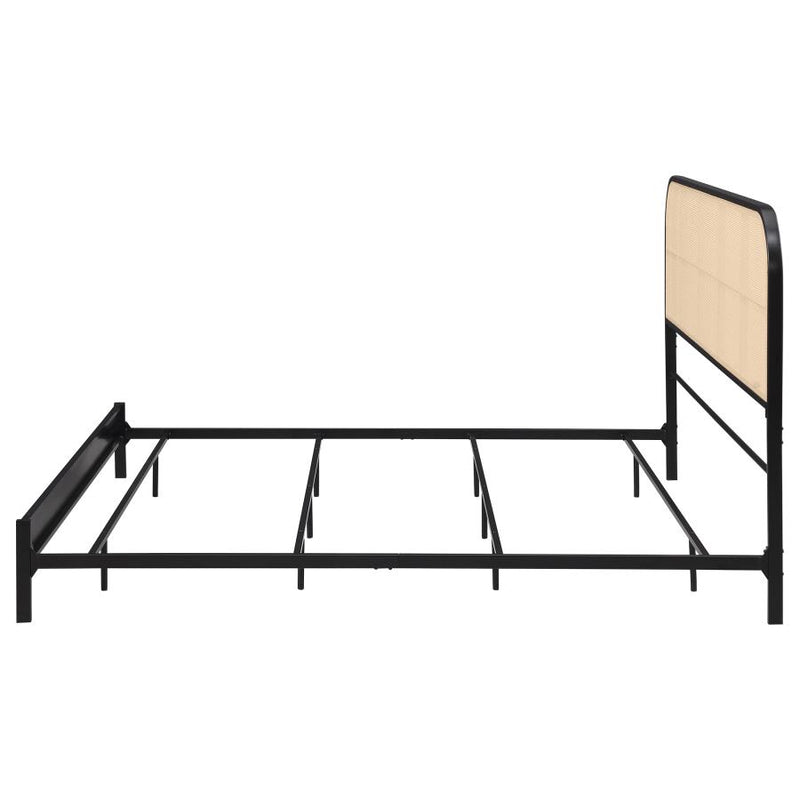 Amherst Radio Weave Rattan Metal Eastern King Bed Black-zoom-