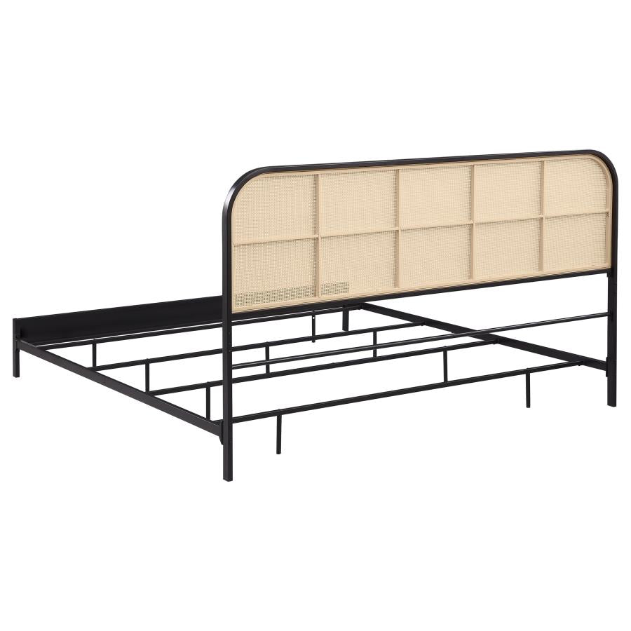 Amherst Radio Weave Rattan Metal Eastern King Bed Black-zoom-6
