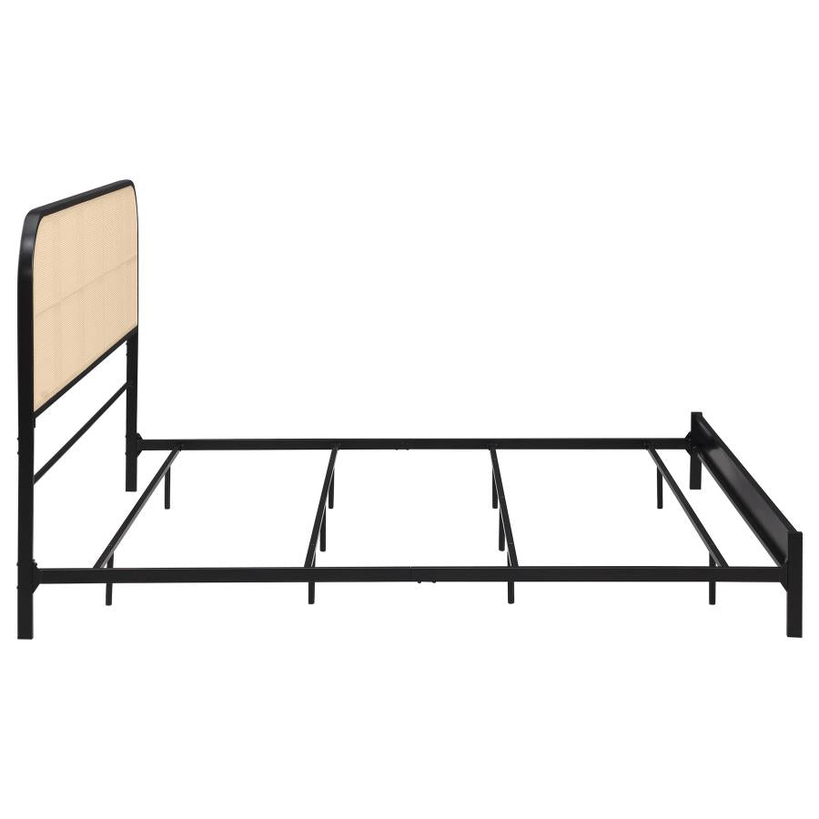 Amherst Radio Weave Rattan Metal Eastern King Bed Black-8