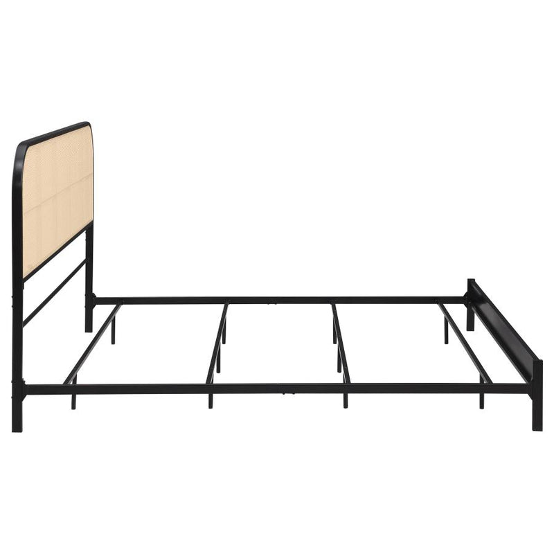 Amherst Radio Weave Rattan Metal Eastern King Bed Black-zoom-