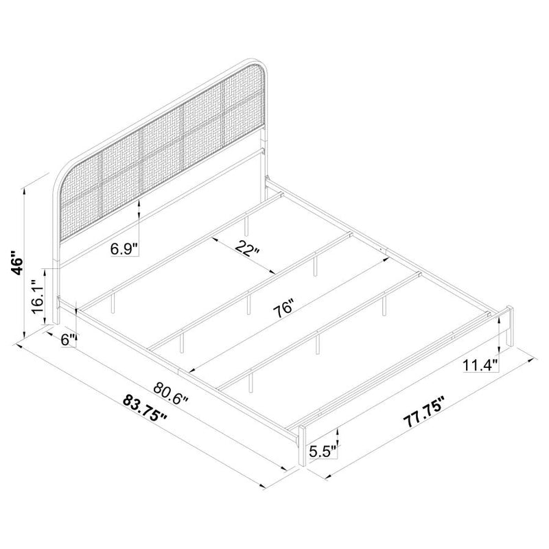 Amherst Radio Weave Rattan Metal Eastern King Bed Black-zoom-