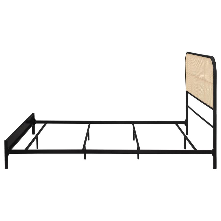 Amherst Radio Weave Rattan Metal Queen Bed Black-zoom-5