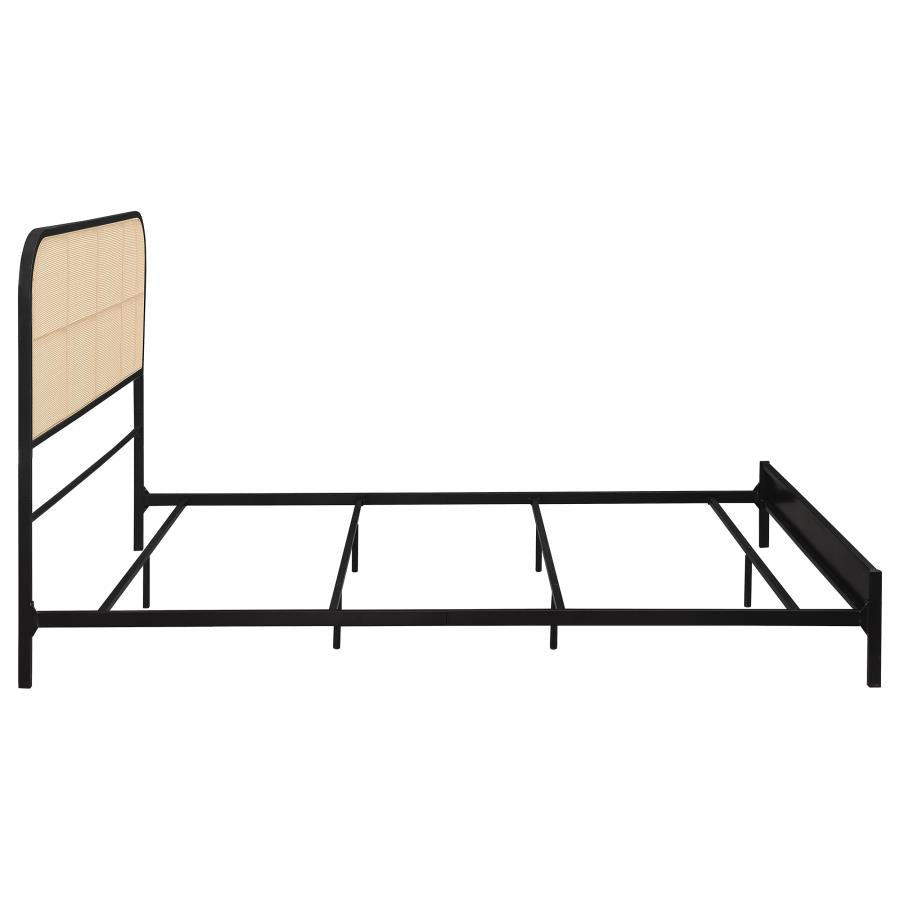 Amherst Radio Weave Rattan Metal Queen Bed Black-zoom-8