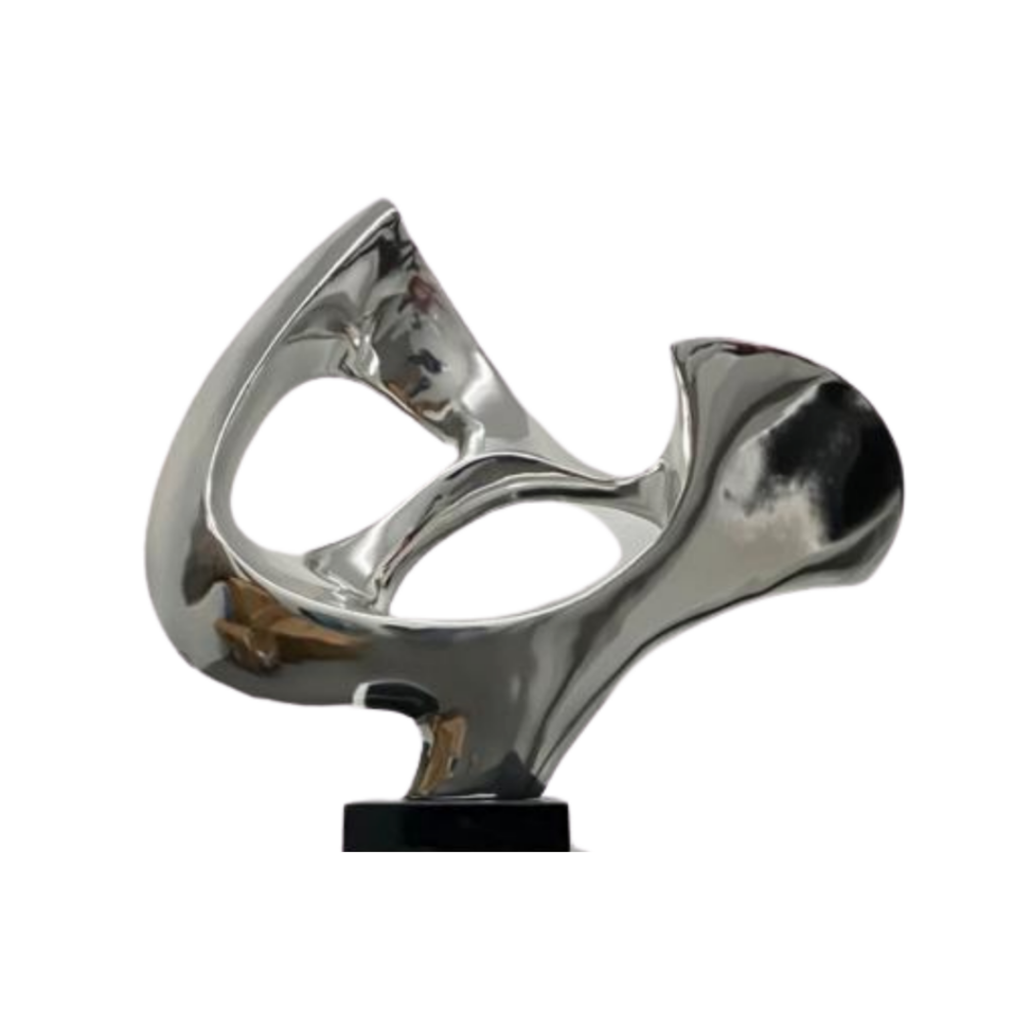 ABSTRACT MASK FLOOR SCULPTURE IN CHROME // TOP ONLY