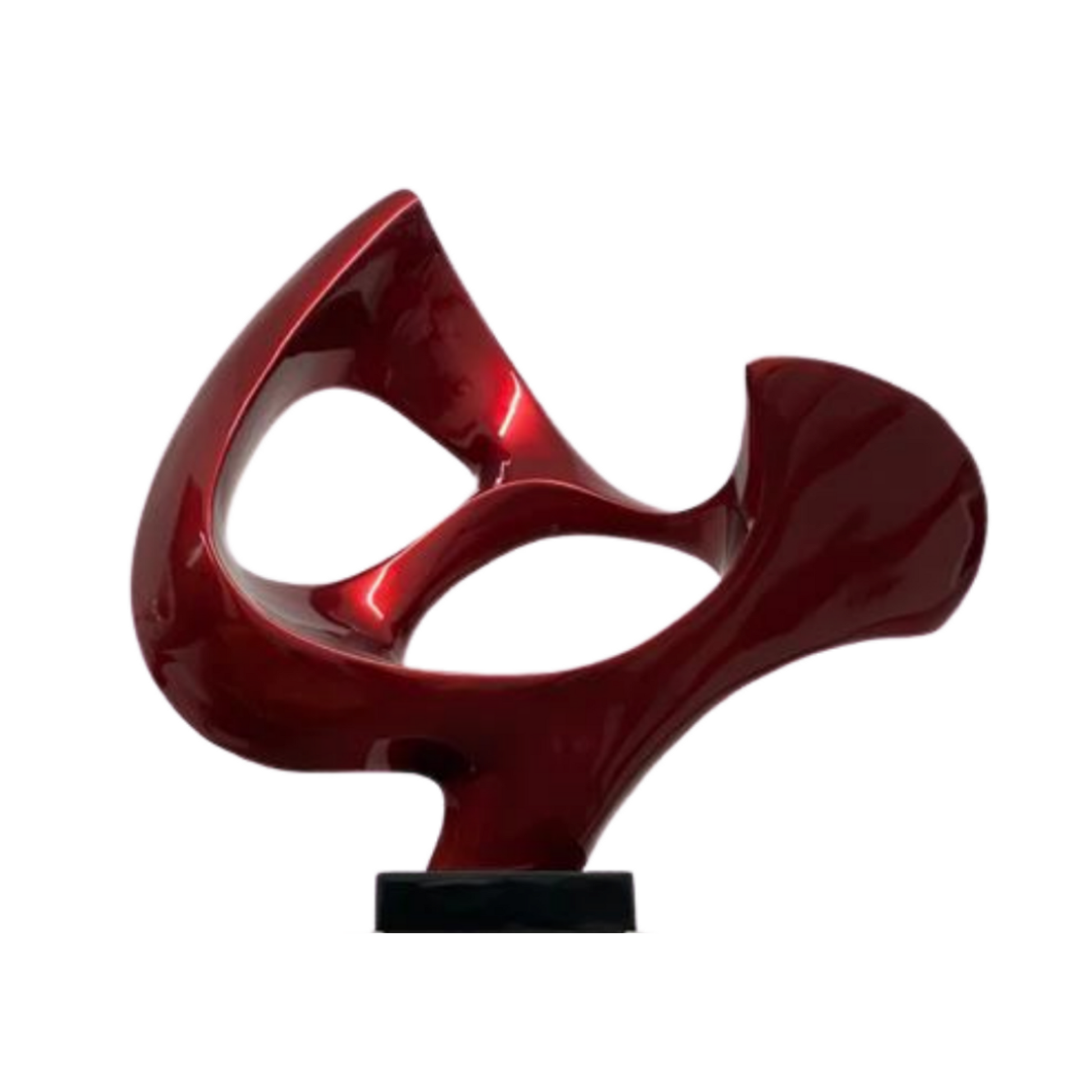 ABSTRACT MASK FLOOR SCULPTURE IN METALLIC RED // TOP ONLY-1