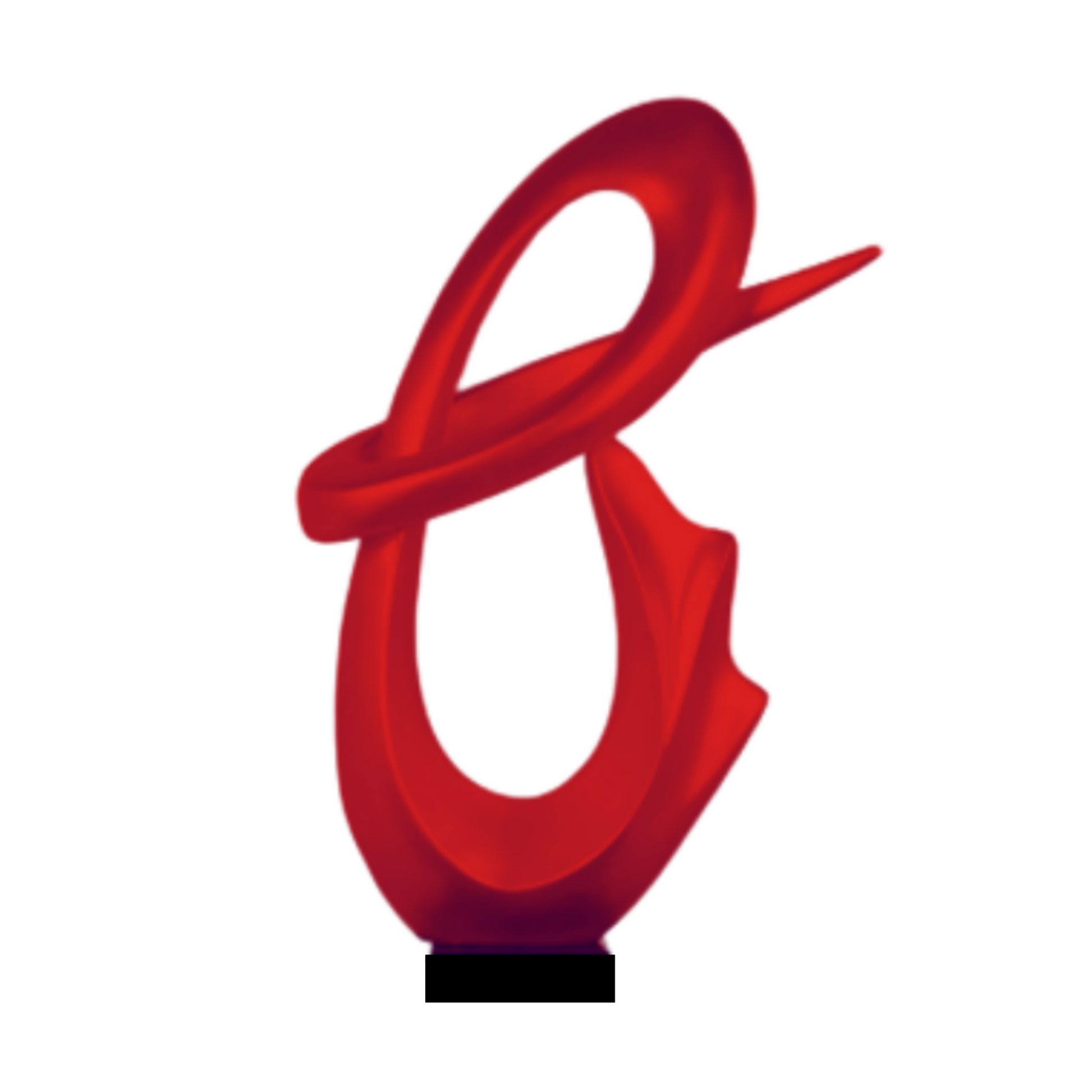 Fluid Abstract Sculpture in Metallic Red TOP ONLY-1