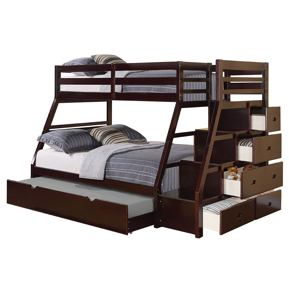ACME Jason Storage Bunk Bed with Trundle – angle view – Lusso Furniture Miami