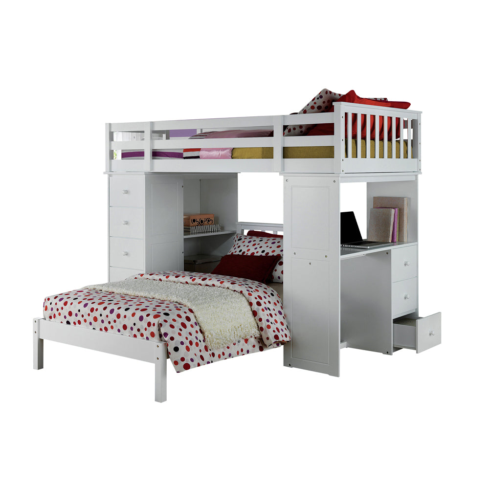 ACME Freya Storage Loft Bed – angle view – Lusso Furniture Miami