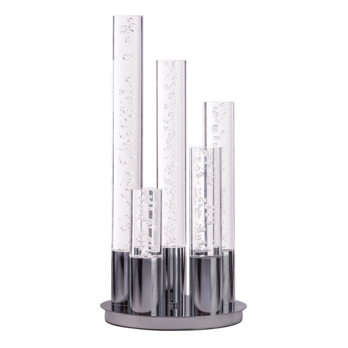 Acrylic Cylinder Dimmable Table Lamp, 5 Light Chrome-1