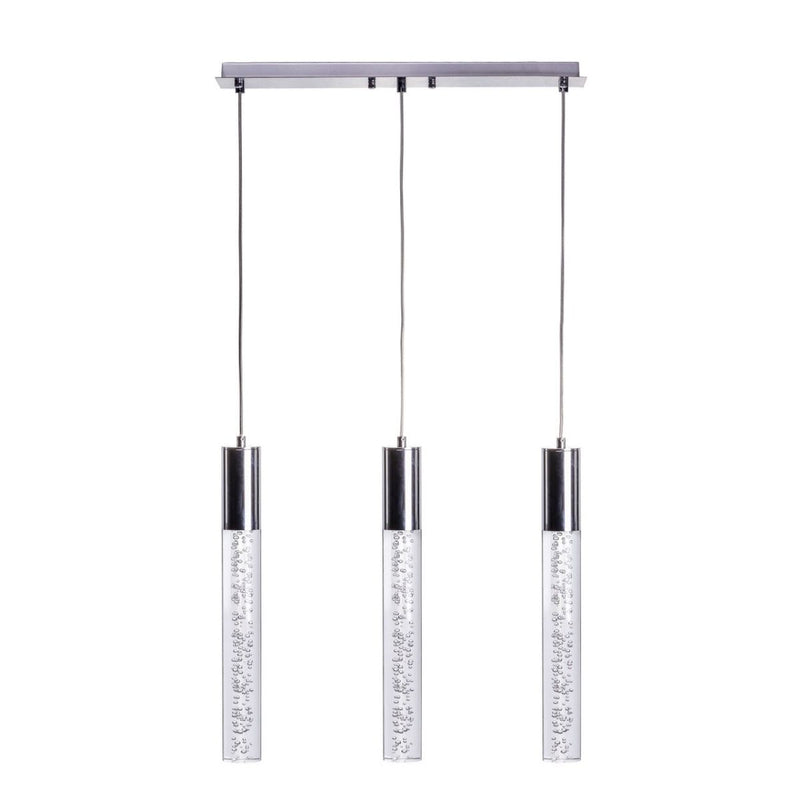 Acrylic Cylinder Chandelier // 3 Light-zoom-