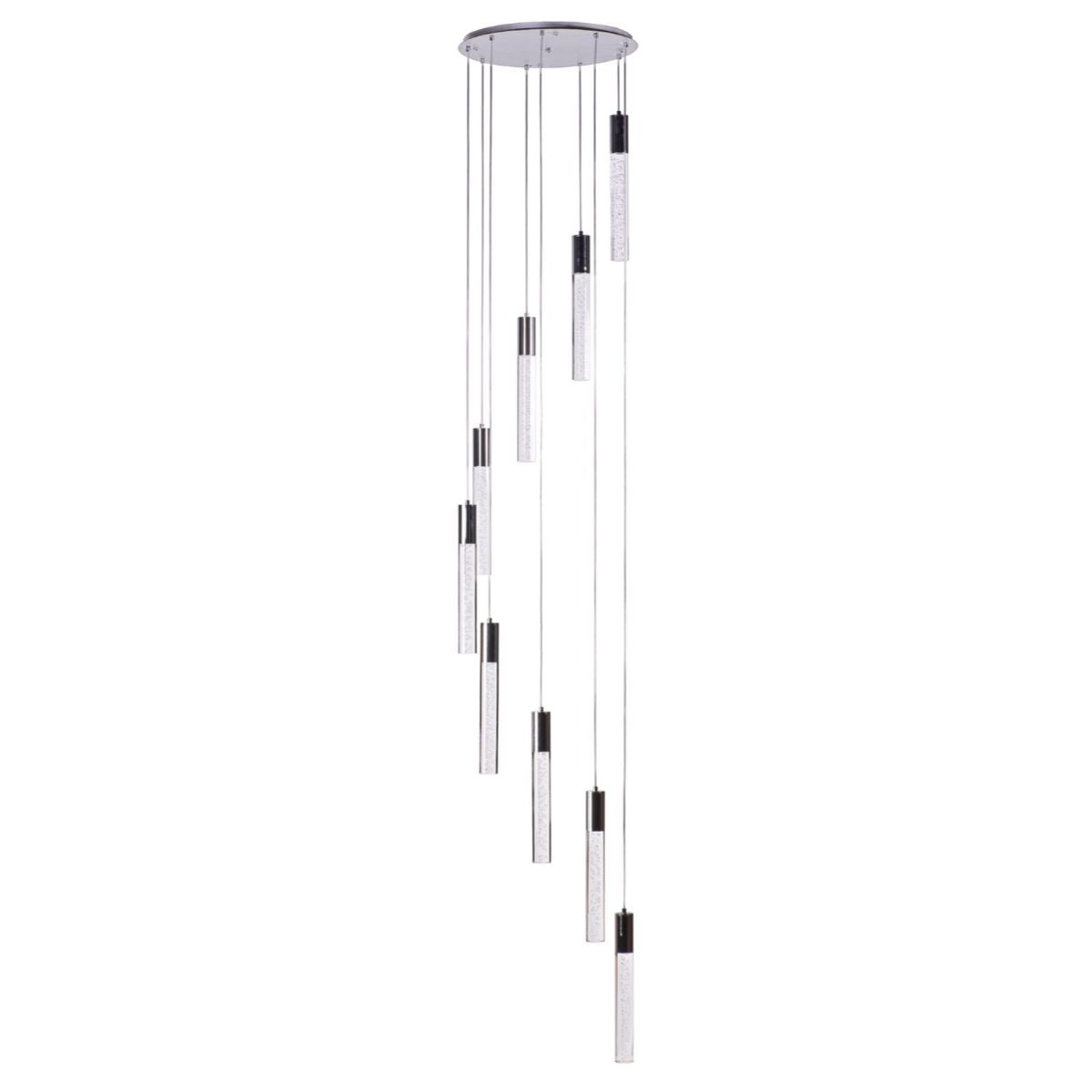 Acrylic Cylinder Chandelier // 9 Light-zoom-1