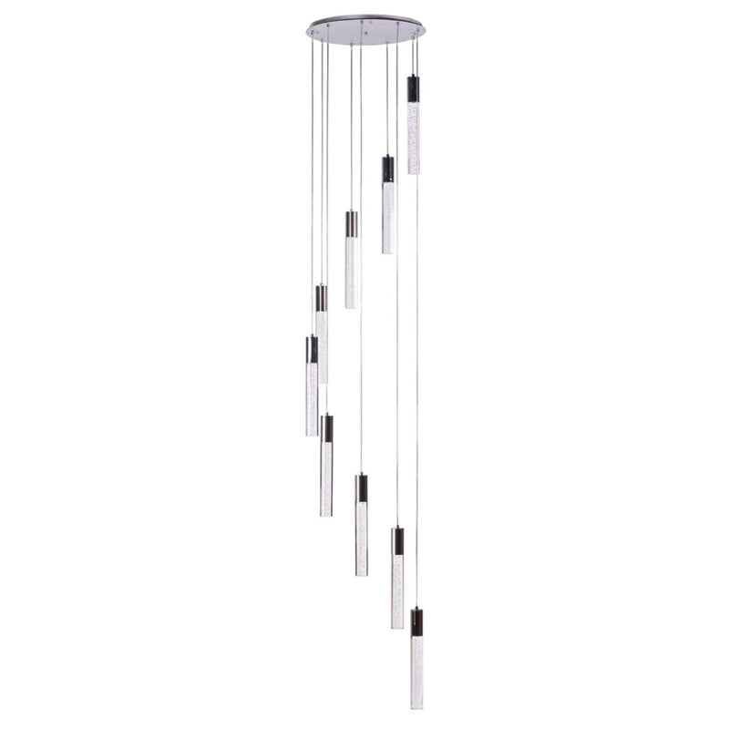 Acrylic Cylinder Chandelier // 9 Light-zoom-