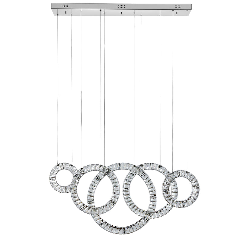 5 Hoop Crystal Progression Chandelier // Chrome-zoom-
