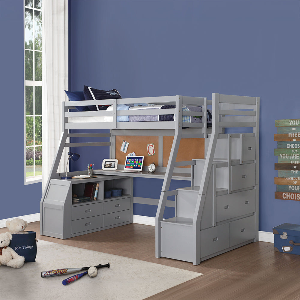 ACME Jason II Storage Loft Bed – front view – Lusso Furniture Miami