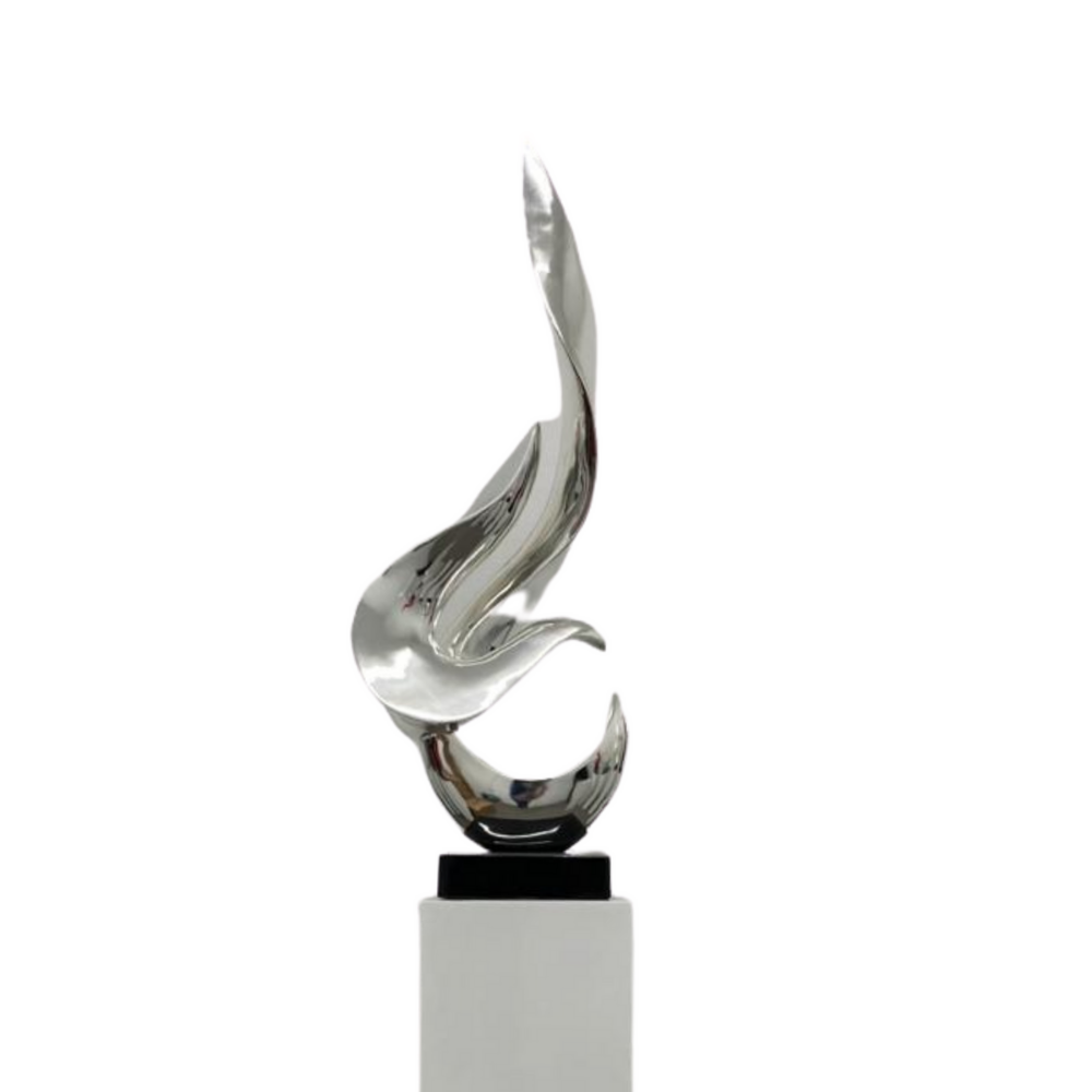 Chrome Flame Sculpture // TOP ONLY-1