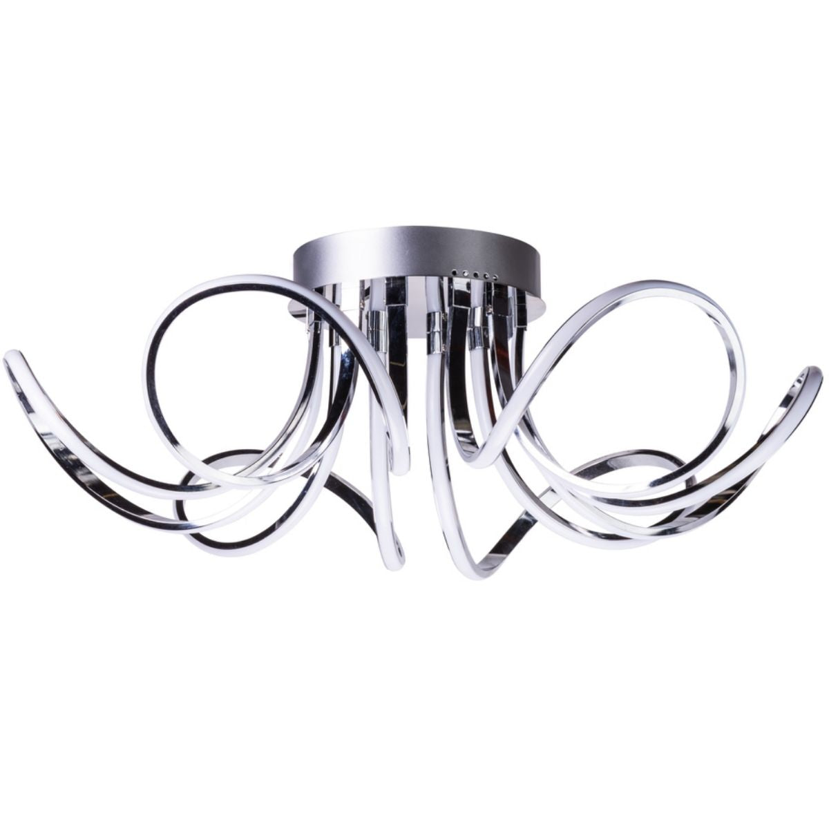 6 Petal Flower LED Strip Flush Mount Lamp // Chrome and Dimmable-zoom-1