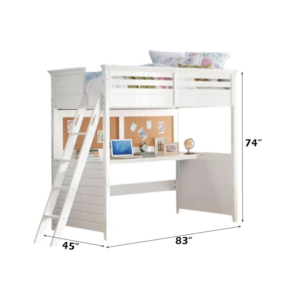 ACME Lacey Loft Bed with Desk – angle view – Lusso Furniture Miami