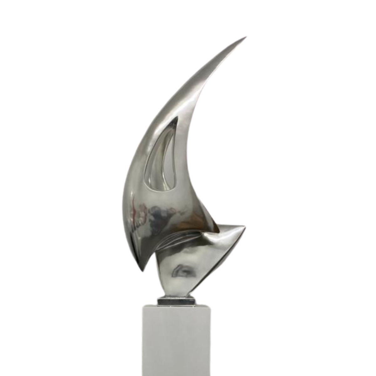 MODERN DÉCOR- SAIL SCULPTURE IN CHROME // TOP ONLY-1