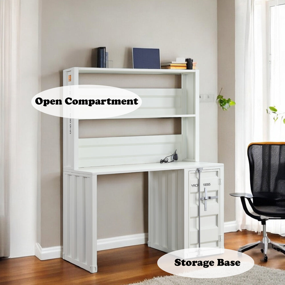 ACME Cargo Writing Desk with Hutch – back view – Lusso Furniture Miami
