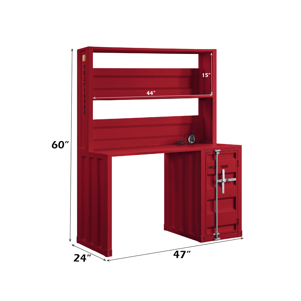ACME Cargo Writing Desk with Hutch – angle view – Lusso Furniture Miami