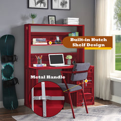 ACME Cargo Writing Desk with Hutch – side view – Lusso Furniture Miami