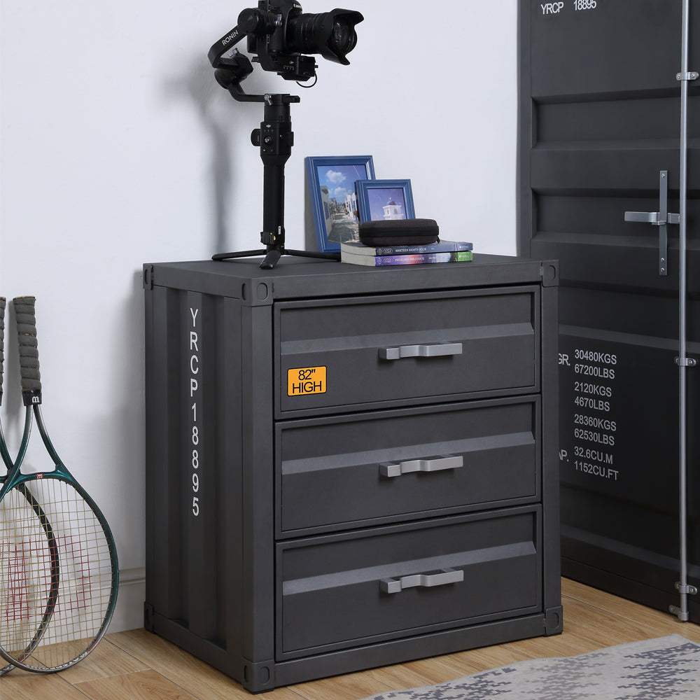 ACME Cargo 3 Drawer Chest – front view – Lusso Furniture Miami