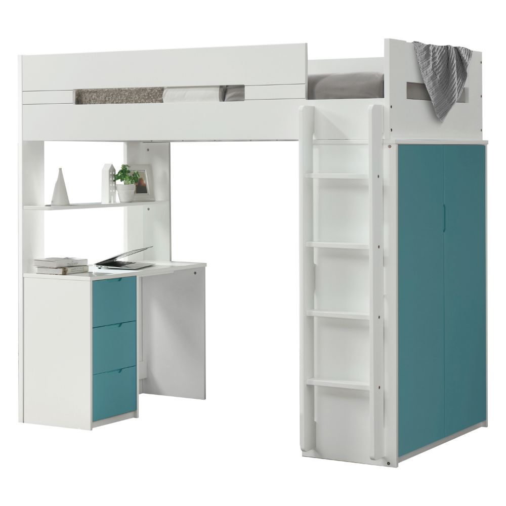 ACME Nerice Loft Bed with Desk – view 12 – Lusso Furniture Miami