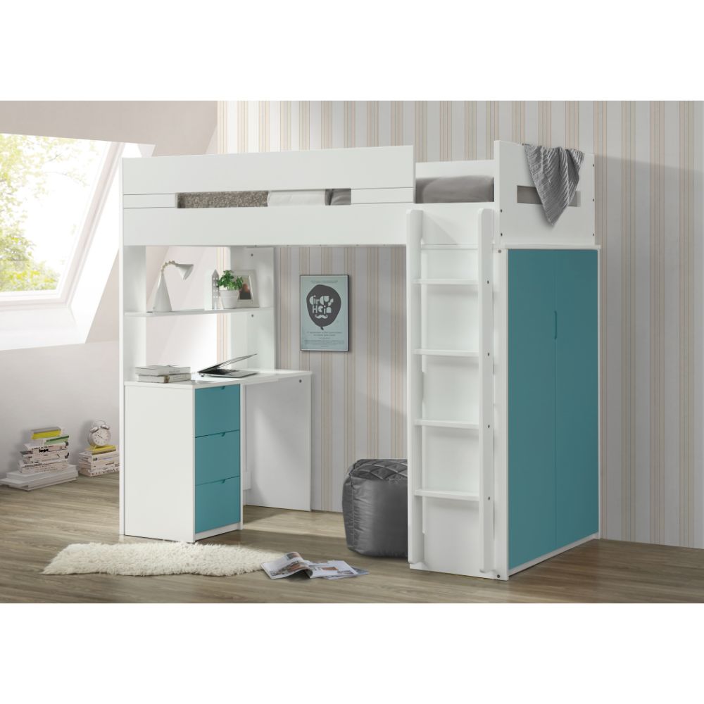 ACME Nerice Loft Bed with Desk – view 13 – Lusso Furniture Miami