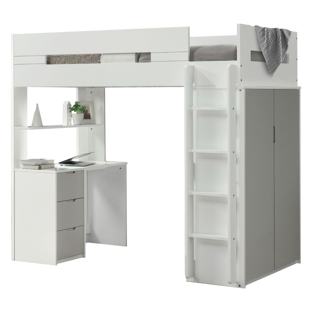 ACME Nerice Loft Bed with Desk – front view – Lusso Furniture Miami