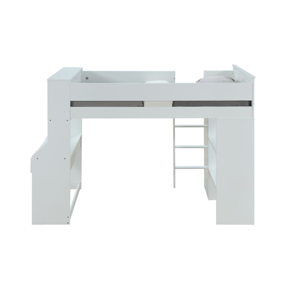 ACME Ragna Loft Bed with Desk – angle view – Lusso Furniture Miami