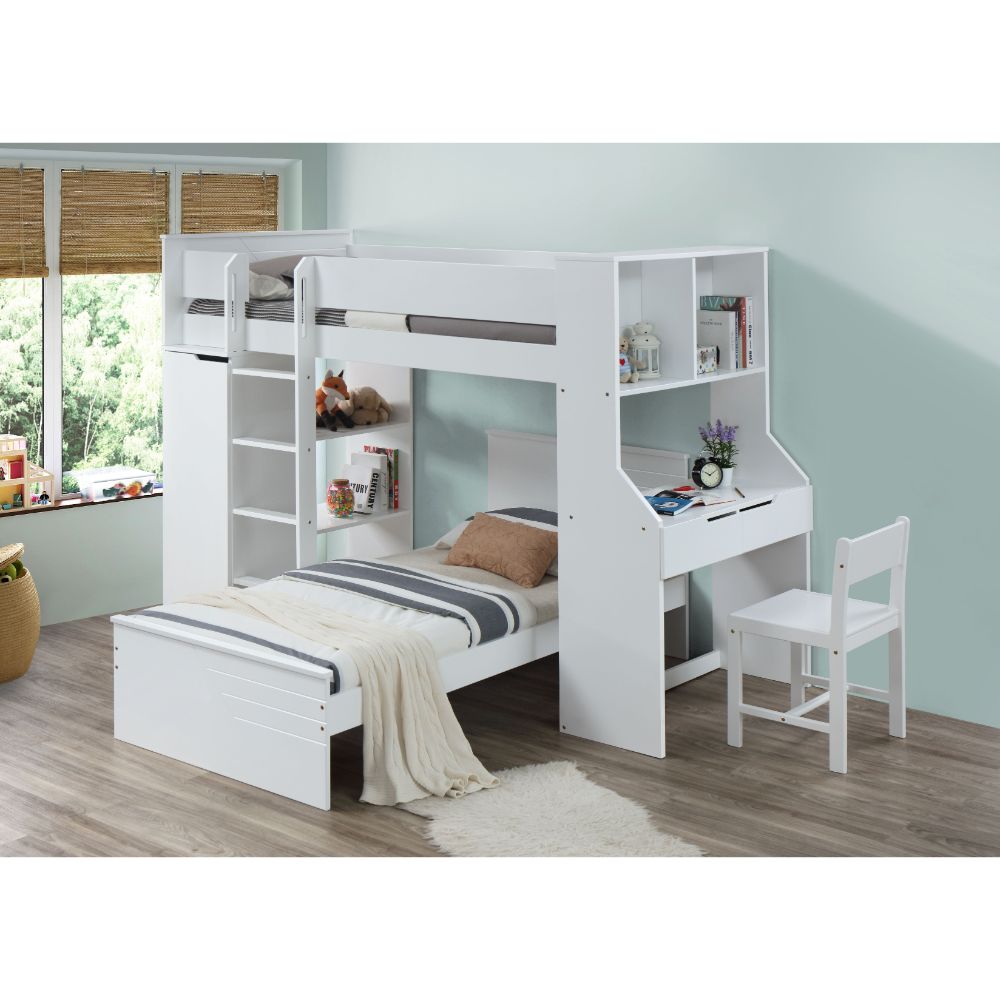 ACME Ragna Loft Bed with Desk – room setting – Lusso Furniture Miami