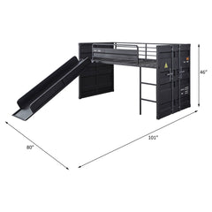 ACME Cargo Slide Loft Bed – back view – Lusso Furniture Miami