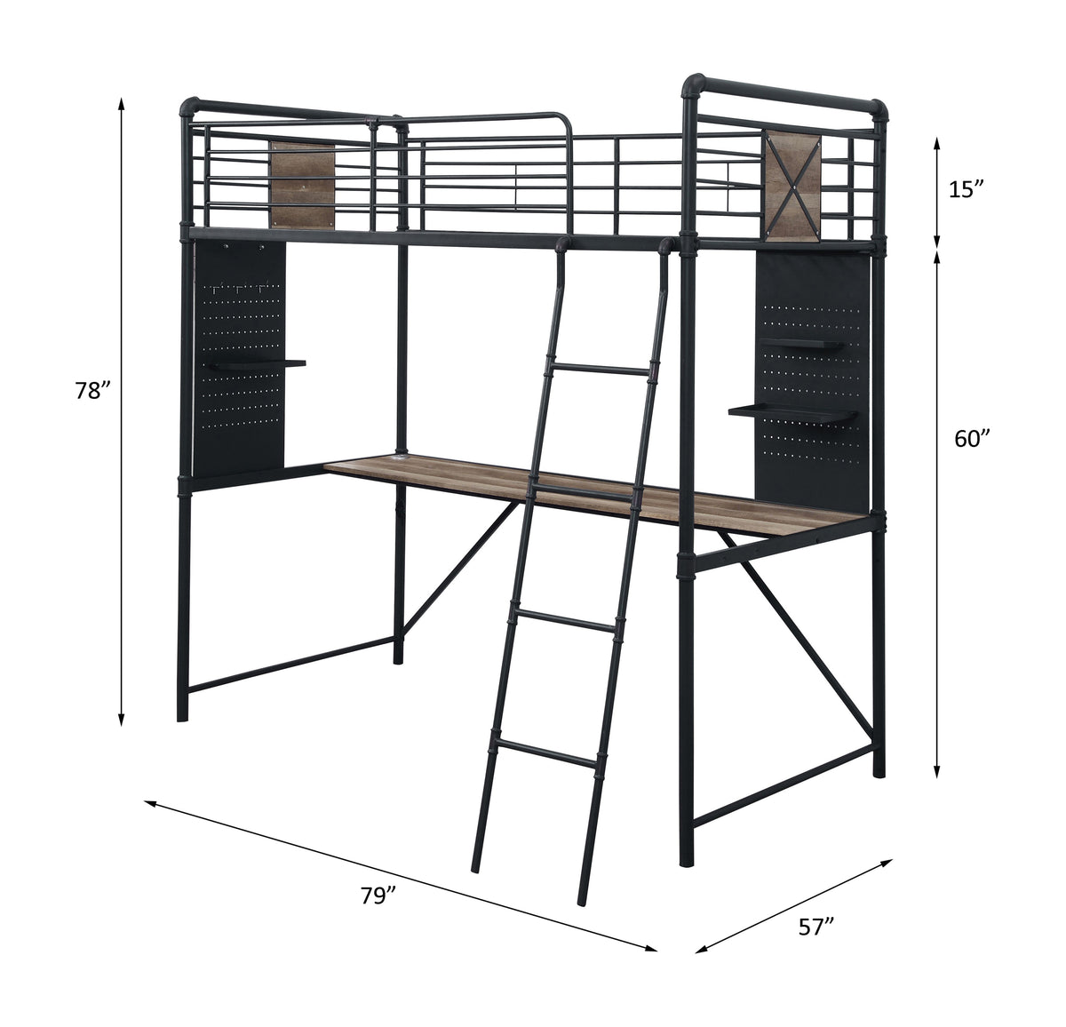 ACME Cordelia Desk Loft Bed – room setting – Lusso Furniture Miami