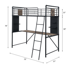 ACME Cordelia Desk Loft Bed – room setting – Lusso Furniture Miami