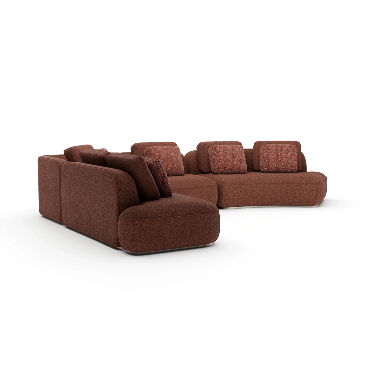 Caracole Sasso Saffron Curved Sectional – side view – Lusso Furniture Miami